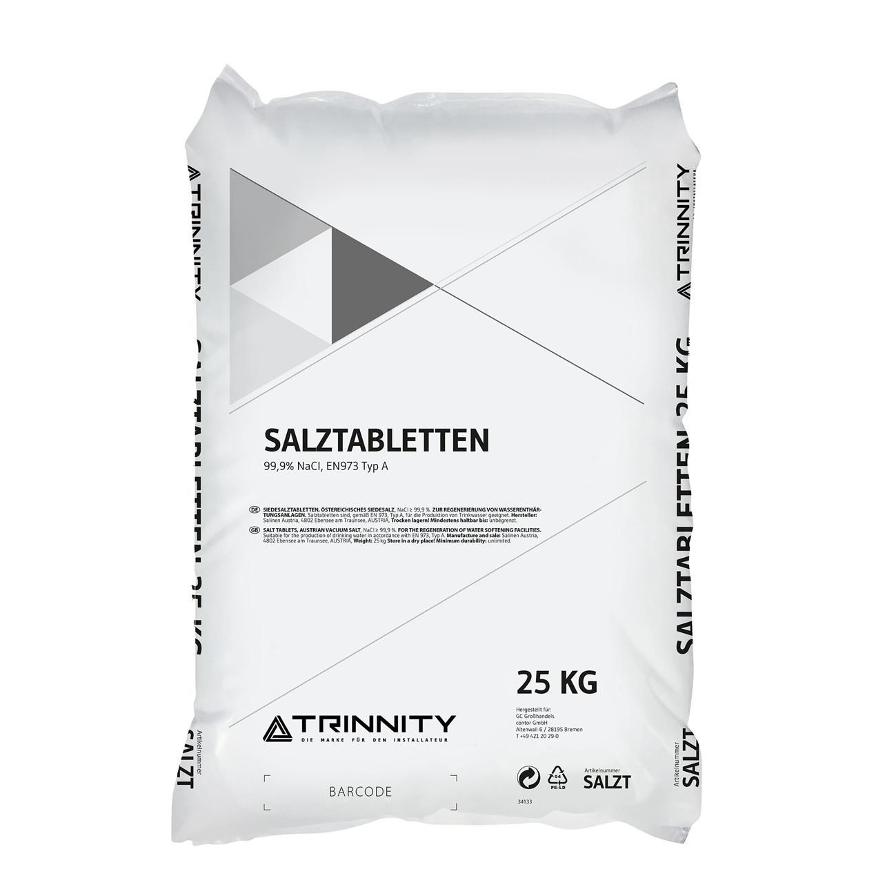 REGENERIERSALZ f. Enthärtungsanlagen - Tabs im 25 kg Sack